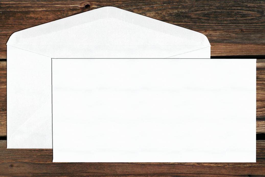 Briefhüllen DL 110x220 mm Nassklebend Naturweiß 120 g/qm